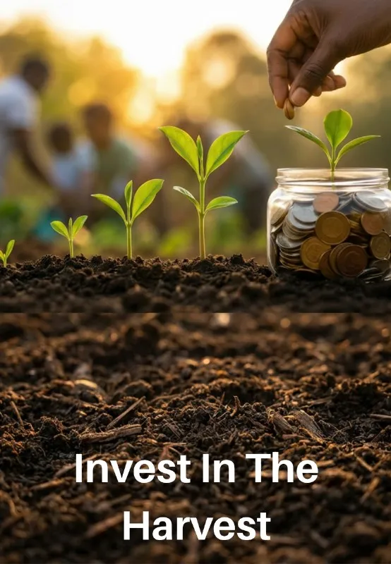 A growing plant representing investment in the harvest